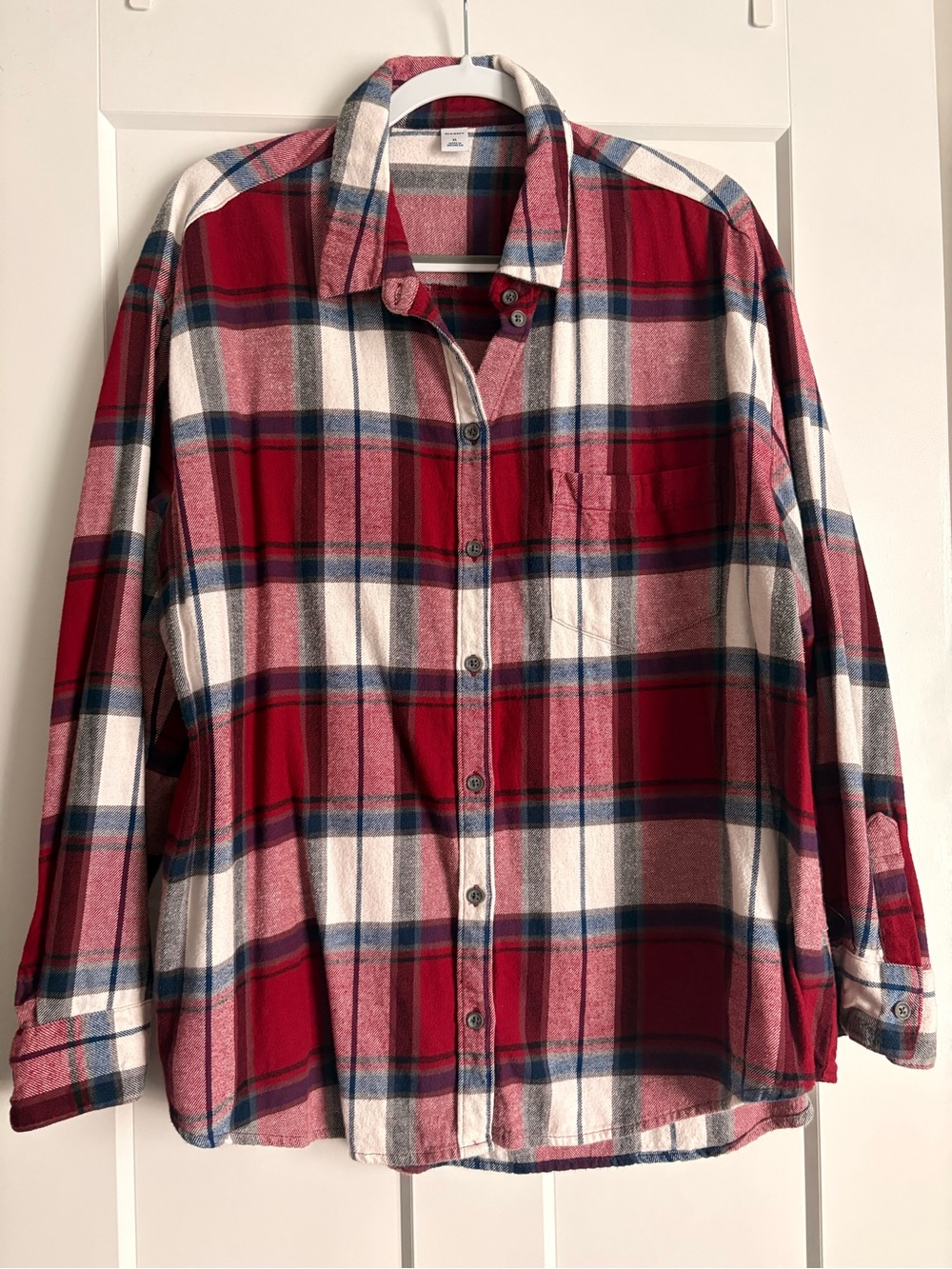 Old Navy Red White and Blue Plaid Button-Down Shirt